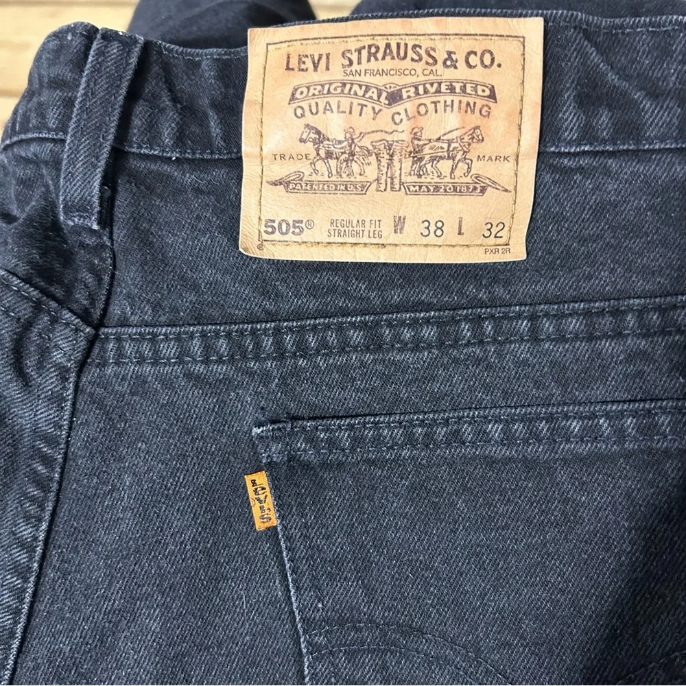 Levi’s Vintage 505 Orange Tab Straight Leg Regular Fit Jeans Black Size 38x32